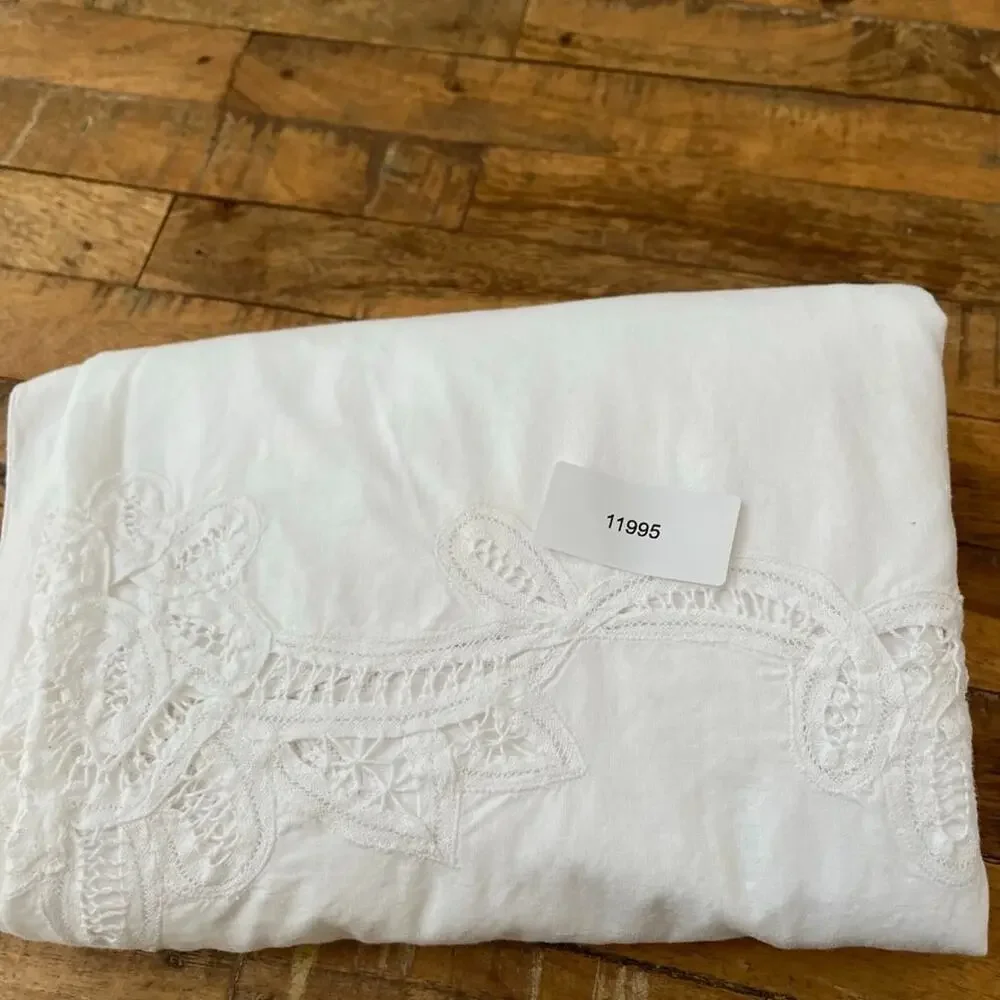 Vintage Imperial Elegance Battenburg Lace Tablecloth White Oval Shape 78
